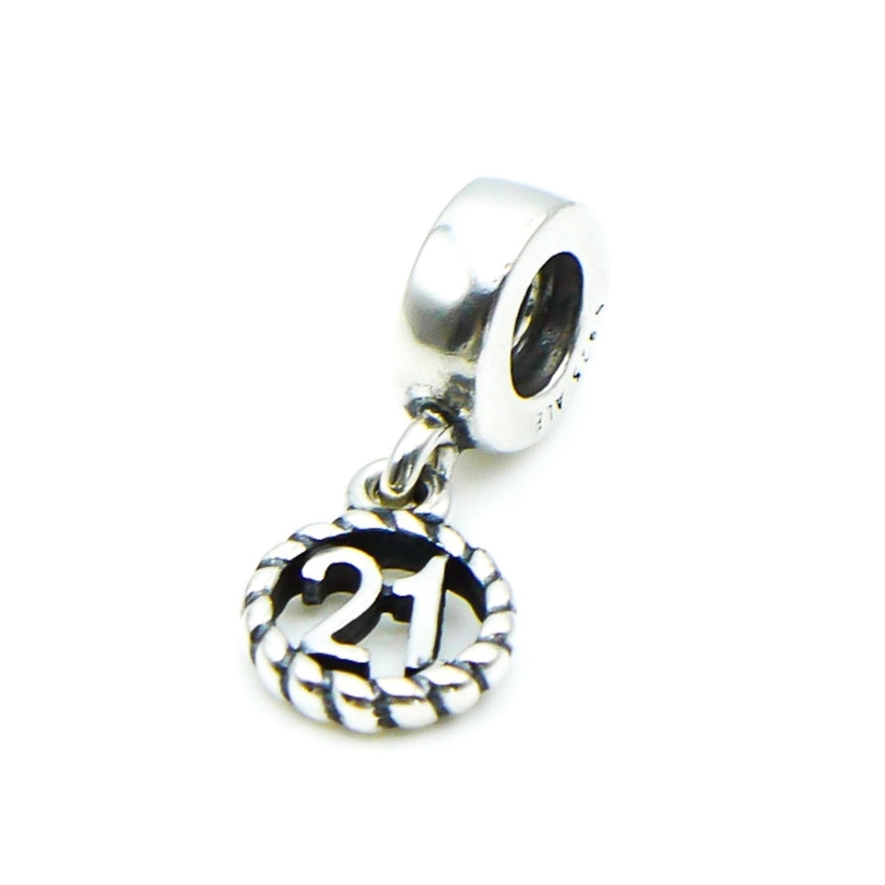 Authentic Retired Pandora Sterling Silver 21st Birthday Dangle Charm